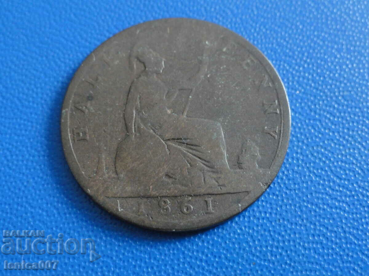 Great Britain 1861 - 1/2 Penny - 5 Great Britain 1861 - 1/2 Penny - 5