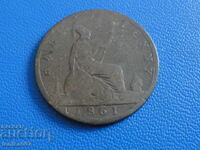 Marea Britanie 1861 - o jumătate de penny