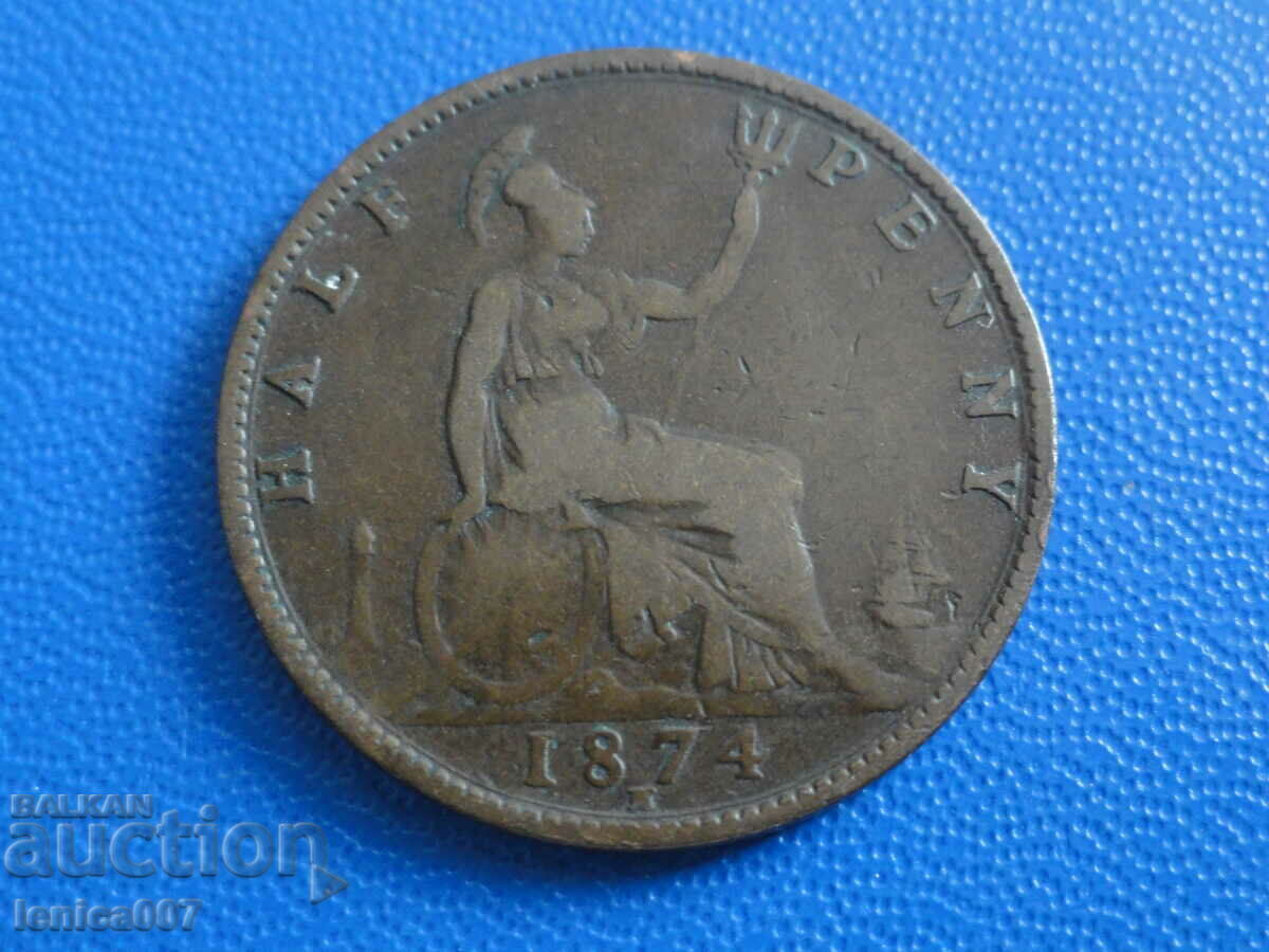 Great Britain 1874 - halfpenny (H) Great Britain 1874 - halfpenny (H)