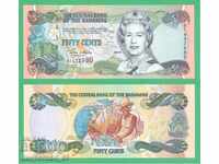 (¯`'•.¸ BAHAMAS ISLANDS 50 cents 2001 UNC ¸.•'´¯)