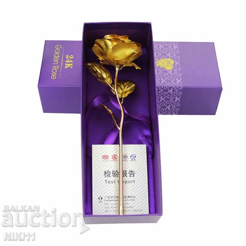 Auction Golden rose + gift box, rose flower Auction Golden rose + gift box, rose flower