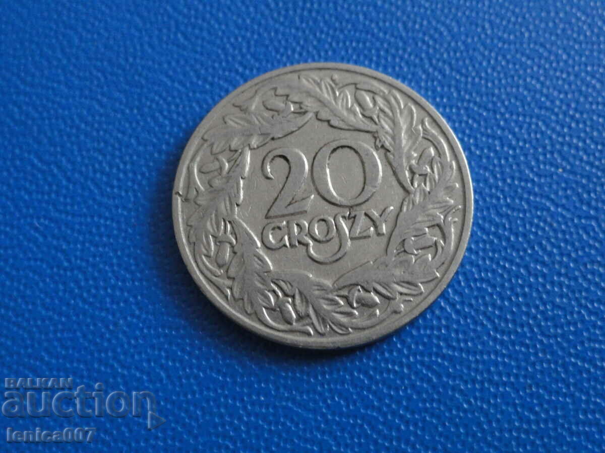 Poland 1923 - 20 groszy with price 2.60 BGN | € 1.33