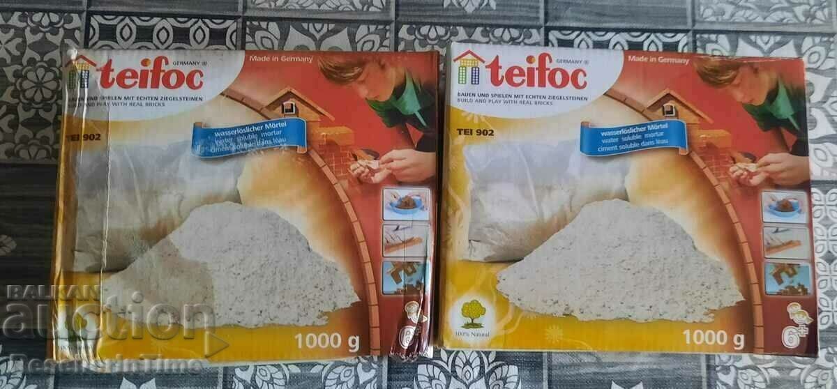 Lot of two new Teifoc toys, Mortar/Cement 1 kg.
