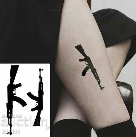 Auction Temporary tattoo kalashnik AK 47 - 2 pcs. Auction Temporary tattoo kalashnik AK 47 - 2 pcs.