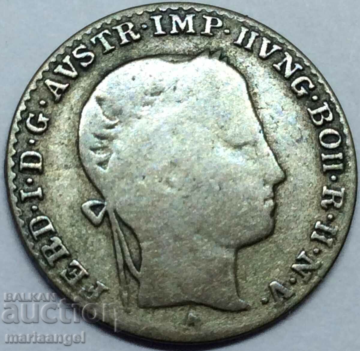 3 кройцера 1844 Австрия А-Вена Фердинанд I - изкл. рядка