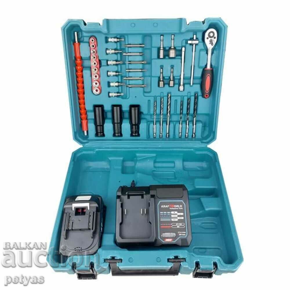 Cordless impact wrench Kraft World- 36 v 2x 8 ah with price 151.50 BGN | € 77.46 Cordless impact wrench Kraft World- 36 v 2x 8 ah with price 151.50 BGN | € 77.46