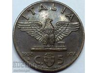 5 чентесими 1938 Италия фашистски орел