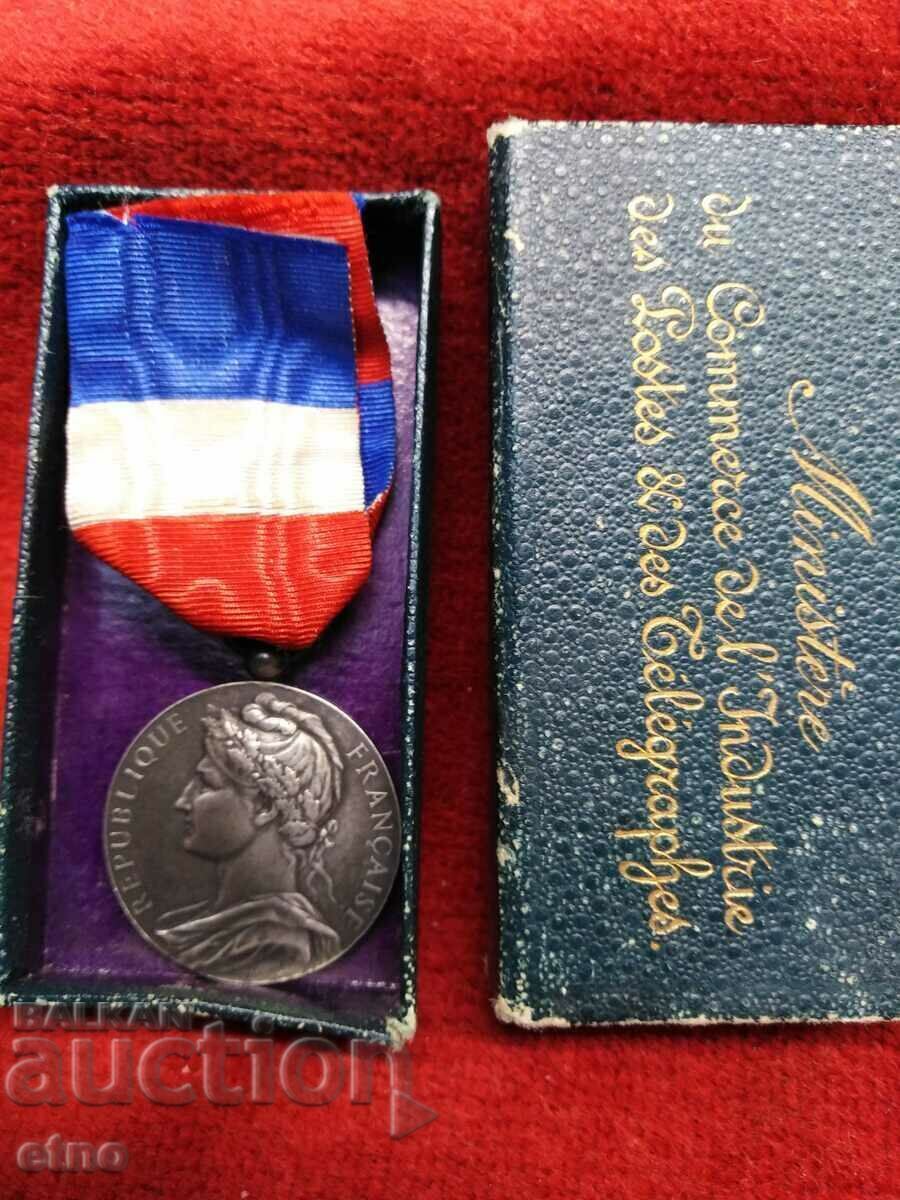 1906, silver 900, French silver medal, order, badge with box - 5 1906, silver 900, French silver medal, order, badge with box - 5