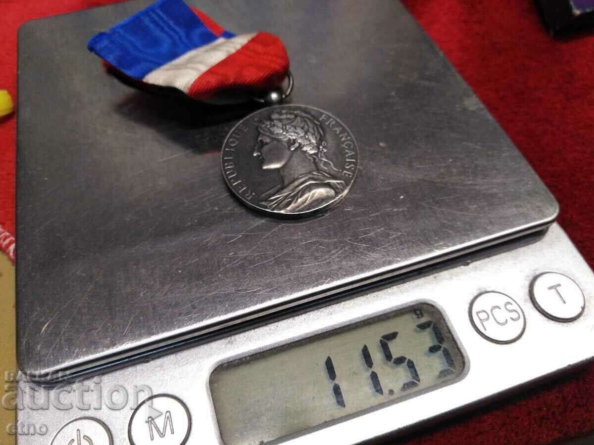 1906, silver 900, French silver medal, order, badge with box - 6 1906, silver 900, French silver medal, order, badge with box - 6