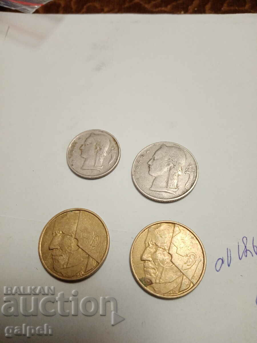 BELGIAN COINS - 4 pcs. - 1 BGN with price 1.00 BGN | € 0.51 BELGIAN COINS - 4 pcs. - 1 BGN with price 1.00 BGN | € 0.51