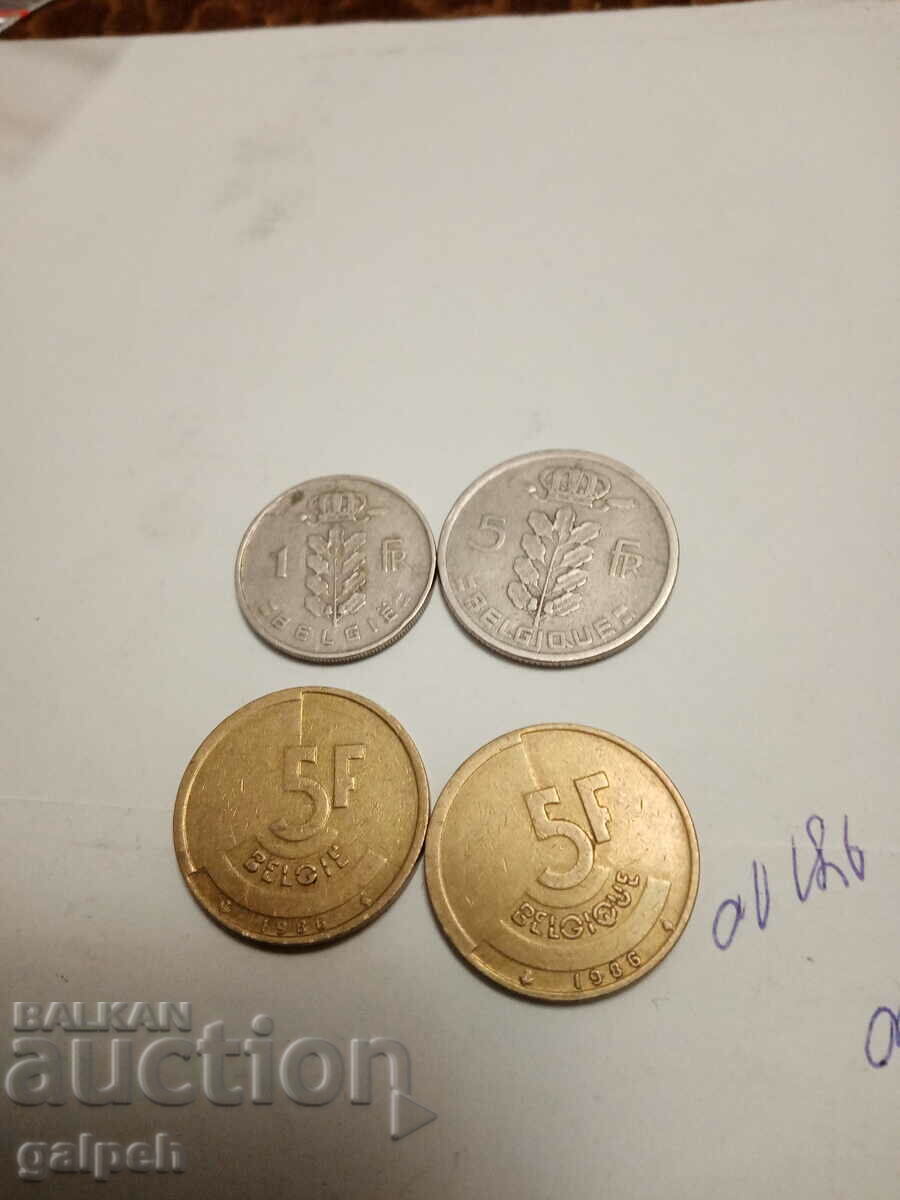 BELGIAN COINS - 4 pcs. - 1 BGN BELGIAN COINS - 4 pcs. - 1 BGN