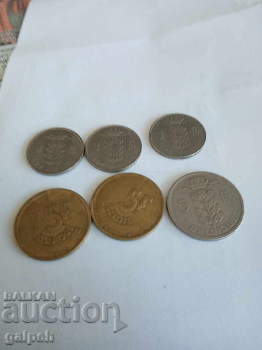 BELGIUM COINS - 6 pcs. - 1 BGN BELGIUM COINS - 6 pcs. - 1 BGN