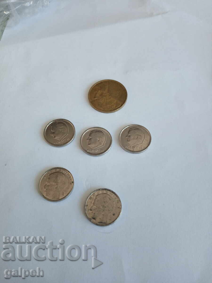 ΒΕΛΓΙΚΑ ΝΟΜΙΣΜΑΤΑ - 6 τμχ. - 1 lv με τιμή 1.00 BGN | € 0.51 ΒΕΛΓΙΚΑ ΝΟΜΙΣΜΑΤΑ - 6 τμχ. - 1 lv με τιμή 1.00 BGN | € 0.51