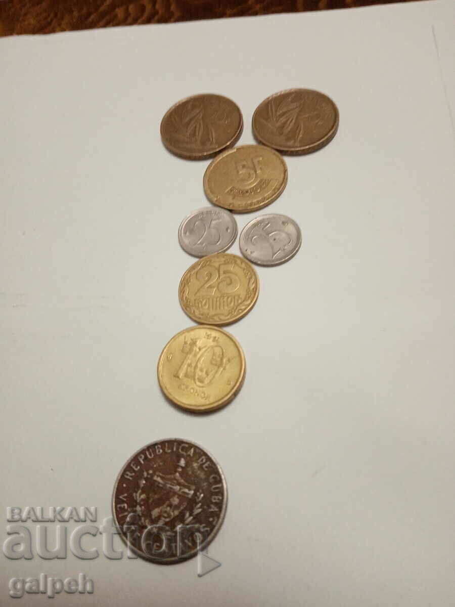 COINS BELGIUM, CUBA, SWEDEN, UKRAINE - 8 pcs. - BGN 1