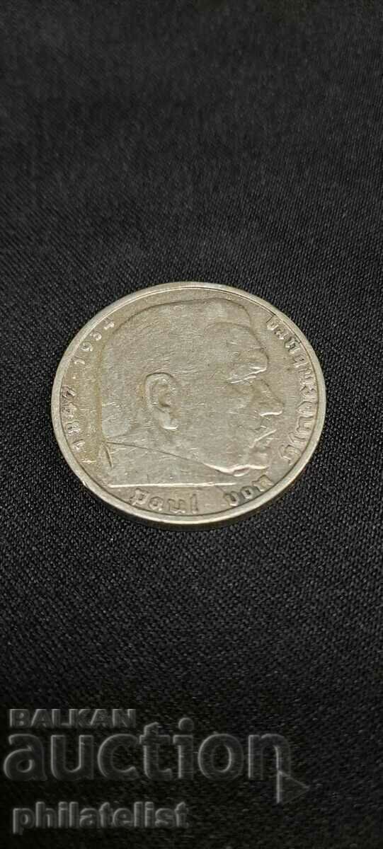 Germania - Al Treilea Reich - 5 DM - 1936 - A Germania - Al Treilea Reich - 5 DM - 1936 - A