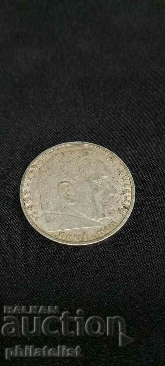 Germany - Third Reich - 5 DM - 1937 - G Germany - Third Reich - 5 DM - 1937 - G