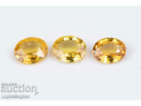 3 yellow sapphire 1.08ct oval cut