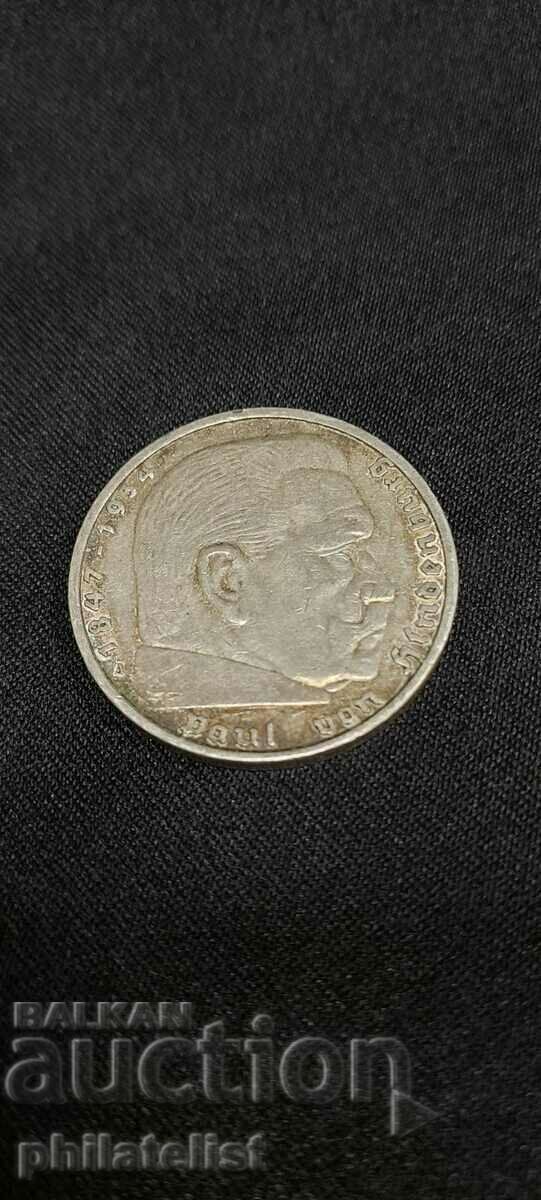 Germany - Third Reich - 5 DM - 1936 - A