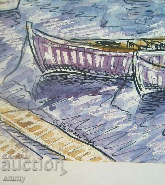 Auction Krastyu Nekezov - drawing "Boats", 2002 Auction Krastyu Nekezov - drawing "Boats", 2002