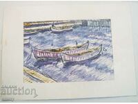 Krastyu Nekezov - drawing "Boats", 2002