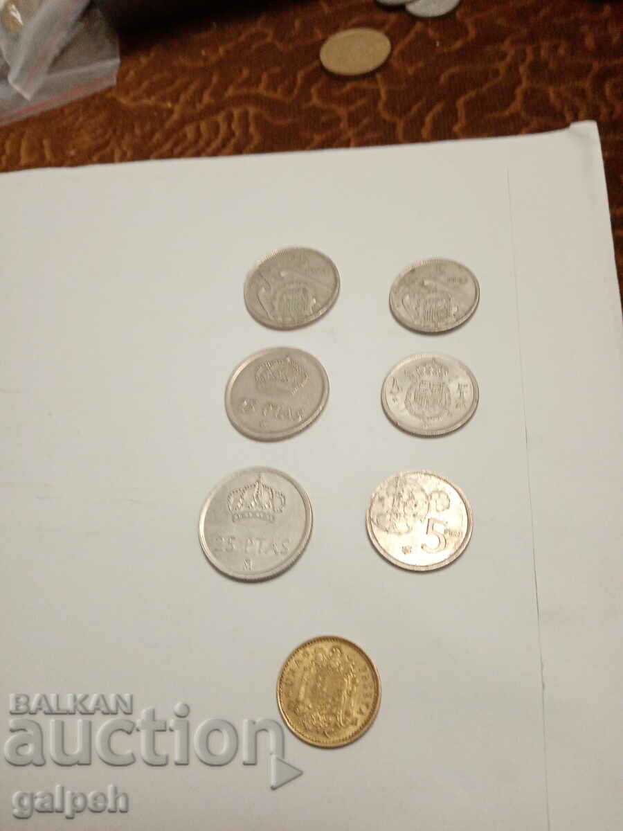 ΝΟΜΙΣΜΑΤΑ ΙΣΠΑΝΙΑΣ - 7 τεμ. - 1 BGN με τιμή 1.20 BGN | € 0.61 ΝΟΜΙΣΜΑΤΑ ΙΣΠΑΝΙΑΣ - 7 τεμ. - 1 BGN με τιμή 1.20 BGN | € 0.61