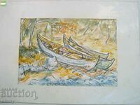 Кръстю Некезов - рисунка  "Лодки", 2002