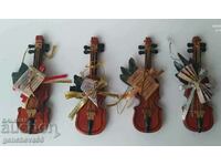 Miniature violins Christmas decoration
