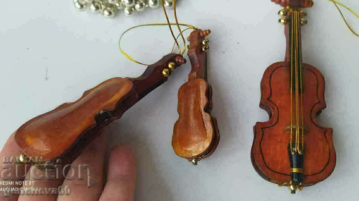 Lot de viori mici din lemn pentru decor - 5