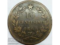 10 centesimi 1866 Italia bronz 30mm