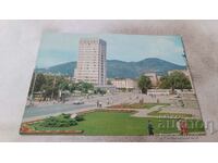Пощенска картичка Сливен Центърът с хотел Сливен 1980