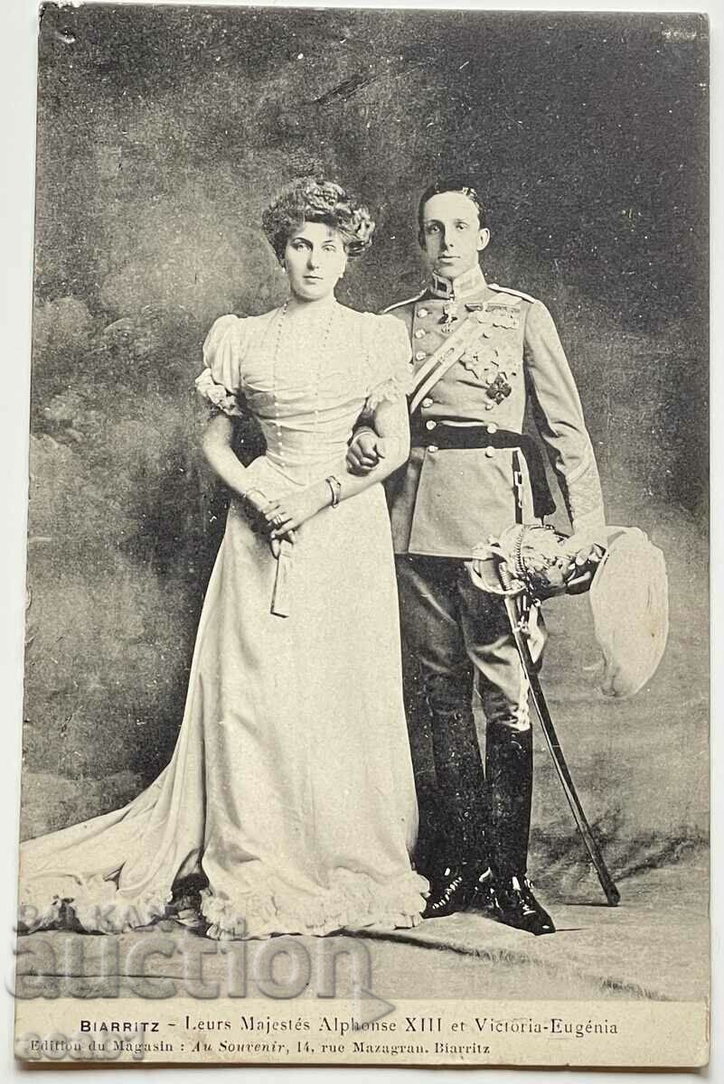 Franța Alphonse XIII și fiul epouse Victoria Eugénie, 1906