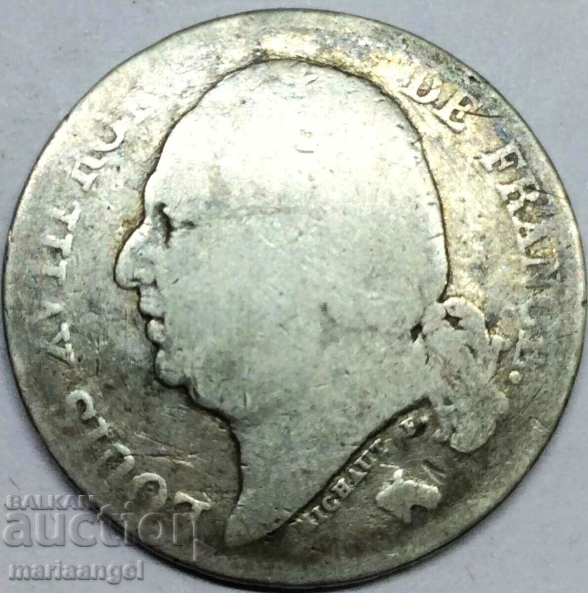 France 1 franc 1819 Louis XVIII silver - excl. rare
