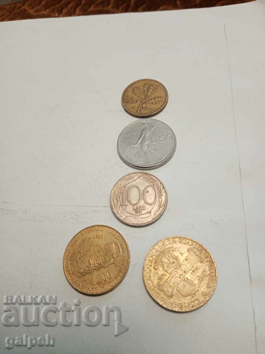 COINS ITALY - 5 τεμ. - 4 λέβα