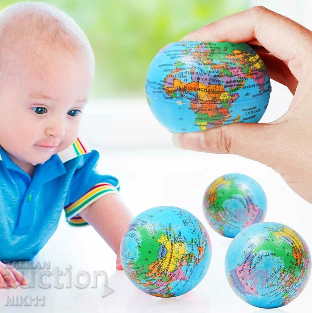 Small ball planet earth, continents countries, globe