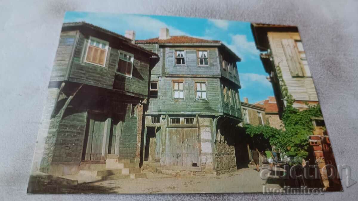 Пощенска картичка Созопол Стари къщи 1978