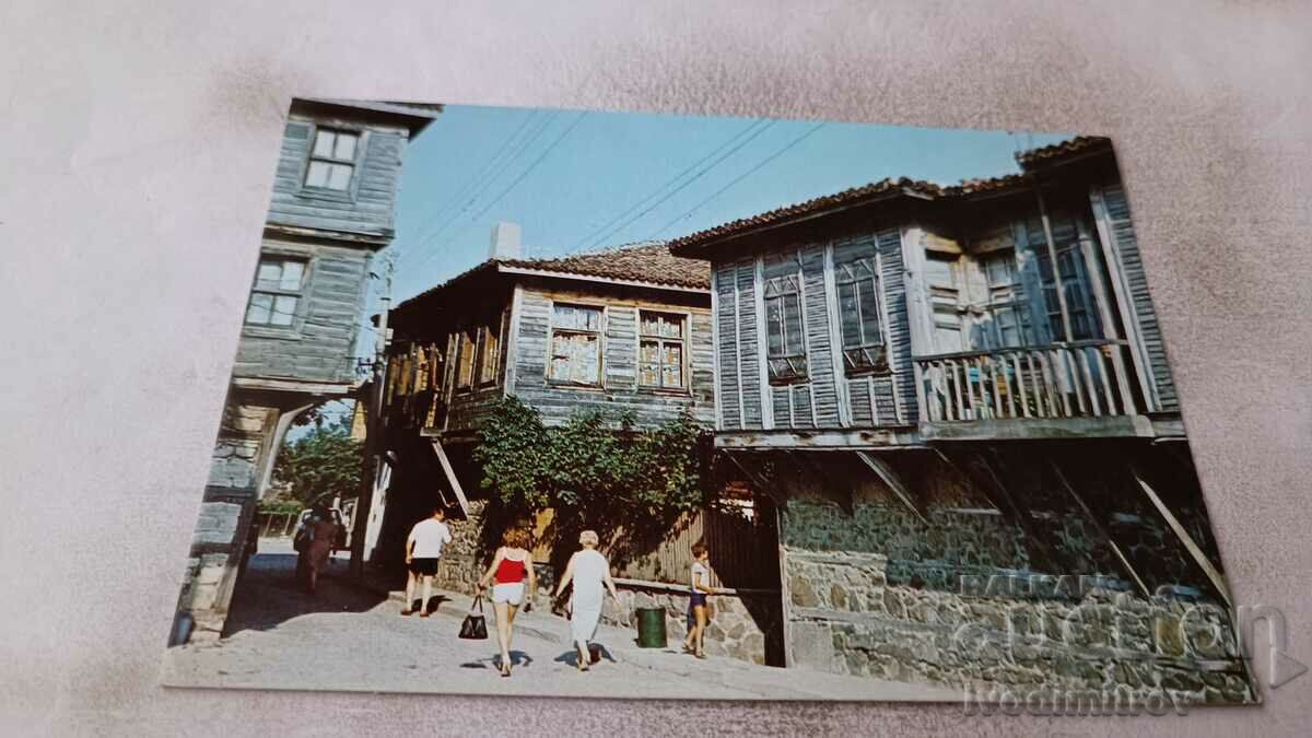 Пощенска картичка Созопол Улица в старата част на града 1988