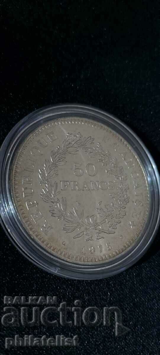 Auction France - 50 francs - 1975, silver coin Auction France - 50 francs - 1975, silver coin