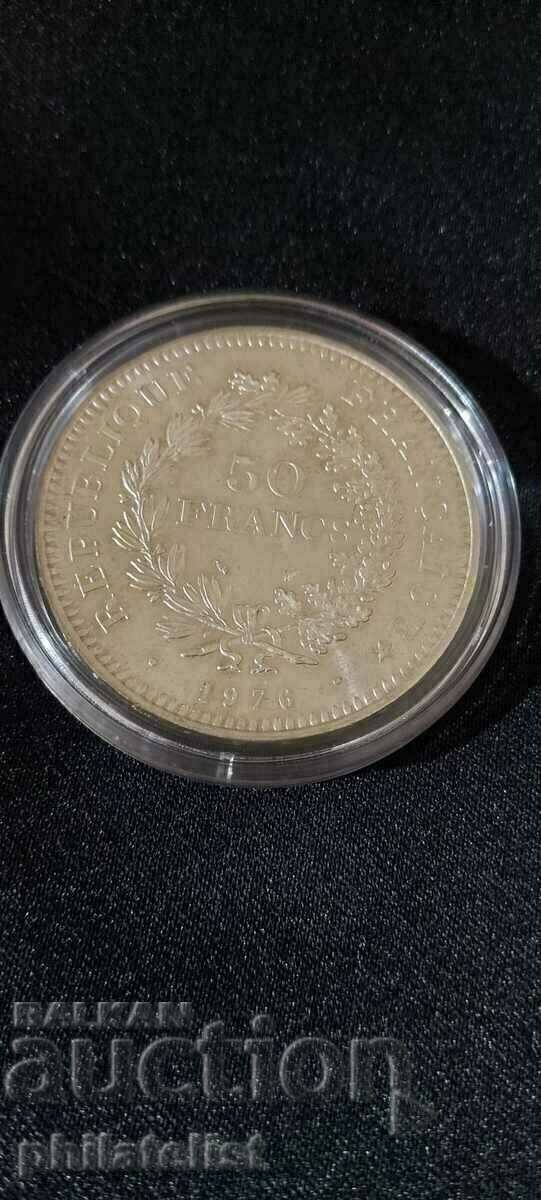 France - 50 francs - 1976, silver coin