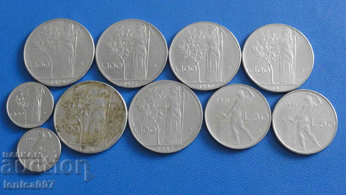 Italy - 5 and 10 lira (10 pieces) with price 5.30 BGN | € 2.71