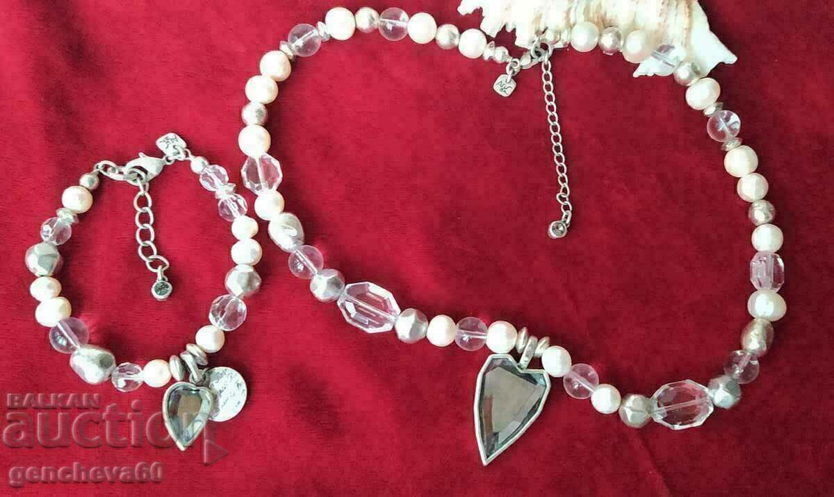 Designer set of pearls, hearts, crystals, tags - 6 Designer set of pearls, hearts, crystals, tags - 6