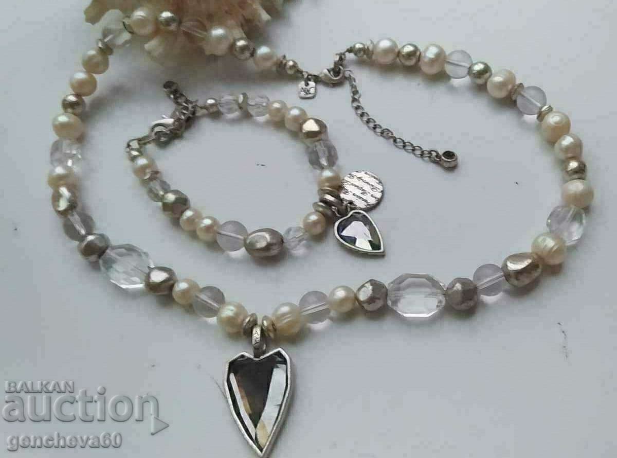 Designer set of pearls, hearts, crystals, tags - 7 Designer set of pearls, hearts, crystals, tags - 7