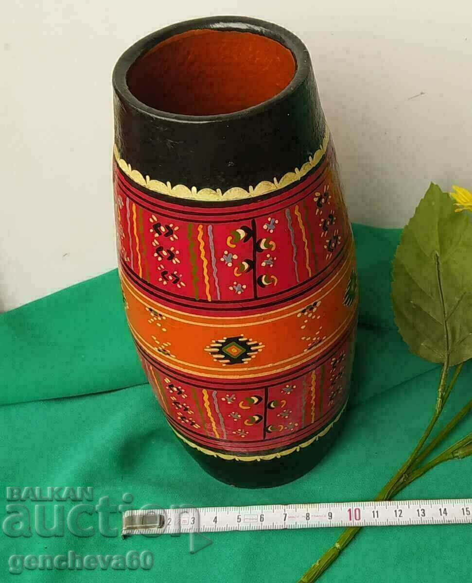 Аукцион Стилна рисувана стара керамична ваза/етикет Аукцион Стилна рисувана стара керамична ваза/етикет