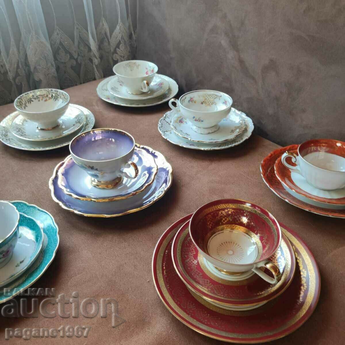 Triple sets of Bavarian porcelain