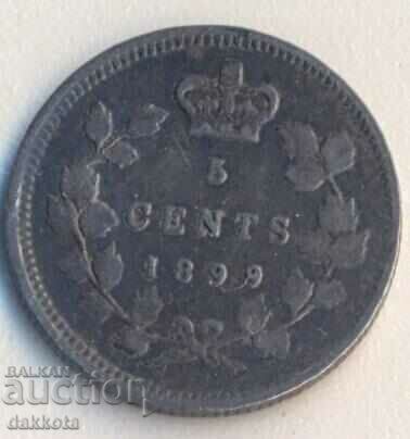 Канада 5 цента 1899 година, сребро