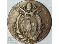 1/4 bayocco 1824 caran Leon al XII-lea Vatican Roma - excepție rar