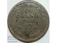Неапол 1 гран 12 кавали Италия Карл II 28мм 8,25г