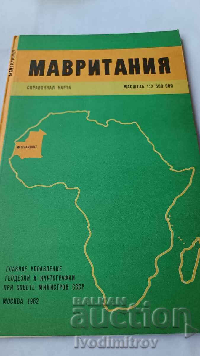 Geographical map Mauritania 1982 Scale 1 : 2500000