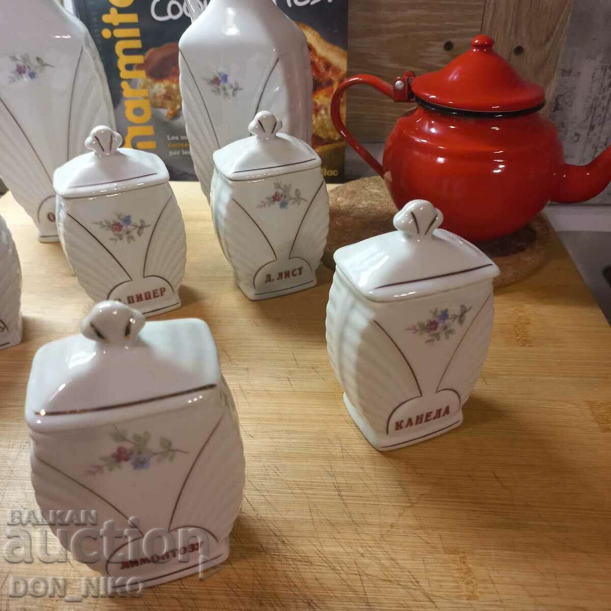 Small Porcelain Spice Jars - 5