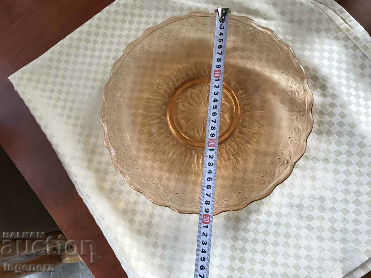 Auction PLATEAU CAKE PLATE GLASS COLORED RELIEF FROM SOCA Auction PLATEAU CAKE PLATE GLASS COLORED RELIEF FROM SOCA