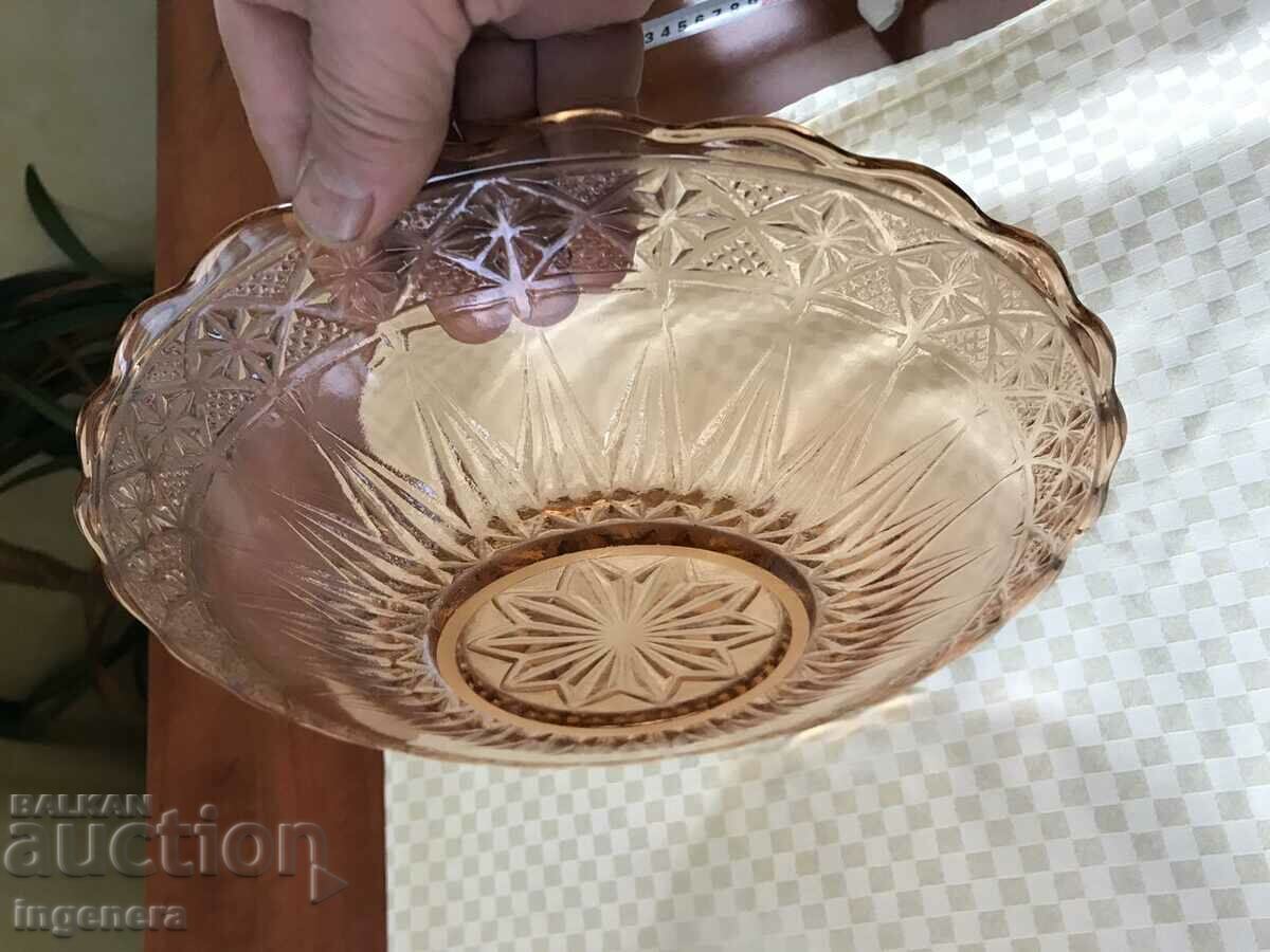 PLATEAU CAKE PLATE GLASS COLORED RELIEF FROM SOCA - 6 PLATEAU CAKE PLATE GLASS COLORED RELIEF FROM SOCA - 6